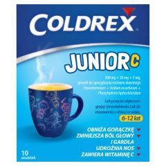 Coldrex Junior C, proszek do sporządzania roztworu doustnego, 10 saszetek