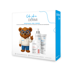 DERMI Zestaw kosmetyk&oacute;w dla sk&oacute;ry wrażliwej (Pomadka regenerująca, Balsam emolientowy, Krem emolientowy do twarzy i ciała) 