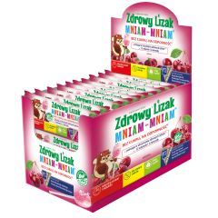 Zdrowy Lizak MniamMniam,musuj.wisnia,b/cukr,40szt,disp