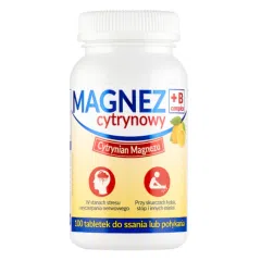 Magnez cytrynowy B Complex, tabletki, smak cytrynowy, 100 szt.