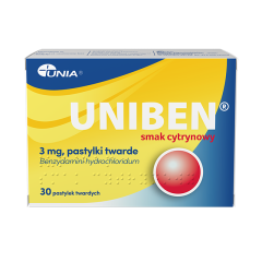 Uniben smak cytrynowy, 3 mg, pastyl.twarde, 30 szt