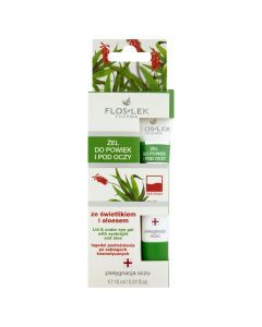 Flos-Lek Pharma, żel do powiek i pod oczy, ze świetlikiem i aloesem, 15 ml