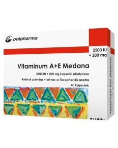 Vitaminum A+E Medana, 2500 j.m.A + 200 mg E, kapsułki, 40 szt.