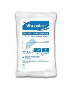 Viscoplast Jałowa gaza opatrunkowa bawełniana, 17 nitkowa, 1m2, 1 szt.