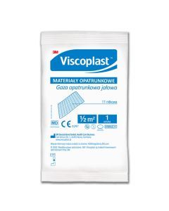 Viscoplast Jałowa gaza opatrunkowa bawełniana, 17 nitkowa, 1/2 m2, 1 szt.