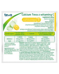 Calcium Teva z witaminą C, tabletki musujące, 14 szt.