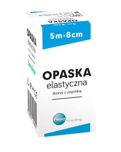 Opaska elastyczna, tkana, z zapinką, 5 m x 8 cm, 1 szt. (Paso)