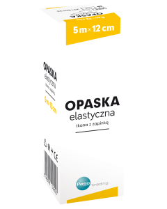 Opaska elastyczna, tkana, z zapinką, 5 m x 12 cm, 1 szt. (Paso)