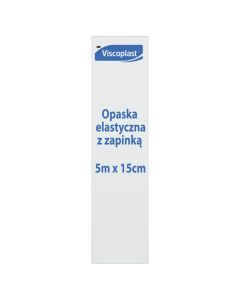 Viscoplast, opaska elastyczna tkana z zapinką, 5 m x 15 cm, 1 szt.