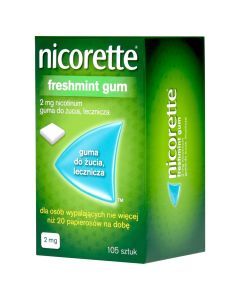 Nicorette Freshmint Gum, 2 mg, gumy do żucia, 105 szt.