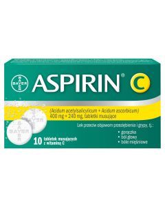 Aspirin C, 400 mg + 240 mg, tabletki musujące, 10 szt.