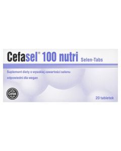 Cefasel nutri 100 Selen-Tabs, Suplement diety o wysokiej zawartości selenu 5,7 g, tabletki, 20 szt.