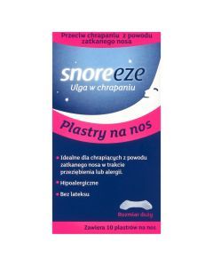 Snoreeze, Plastry na nos, ulga w chrapaniu, rozmiar duży, 10 szt.