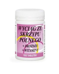 Wyciąg ze skrzypu polnego+drożdże+witaminy, tabletki, 100 szt.