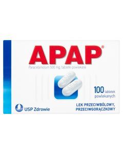 Apap, 500 mg, tabletki powlekane, 100 szt.