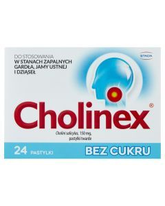 Cholinex, 150 mg, pastylki do ssania (bez cukru), 24 szt.