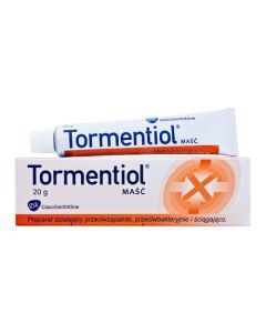 Tormentiol, maść, Maść pakowana w tubę aluminiową w tekturowym pudełku.