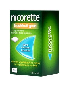 Nicorette FreshFruit Gum, 2 mg, guma do żucia, 105 szt.