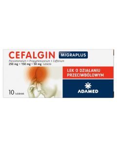 Cefalgin, 250 mg +150 mg + 50 mg, tabletki, 10 szt.
