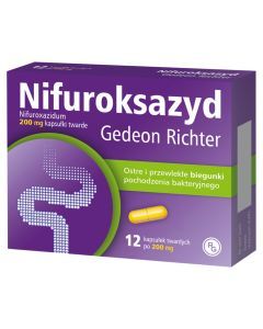 Nifuroksazyd Gedeon Richter, 200 mg, kapsułki twarde, 12 szt.