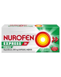 Nurofen Express Caps, 200 mg, kaps.miekkie, 10 szt