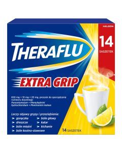 Theraflu ExtraGRIP, proszek do sporządzenia roztworu doustnego, 14 saszetek