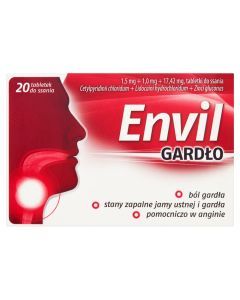 Envil gardło, tabletki do ssania, 20 szt.