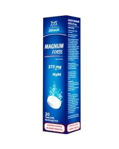 Zdrovit Magnum Forte 375 mg, tabletki musujące, smak cytrynowy, 20 szt.