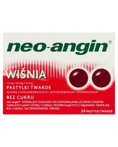 Neo-Angin wiśnia, pastylki twarde, 24 szt.