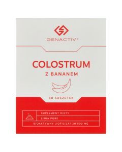 Colostrum z bananem Genactiv, proszek, saszetki, 30 szt.