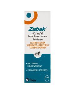 Zabak, (0,25 mg/ml), krople do oczu, 5 ml