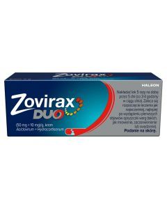 Zovirax Duo, 50 mg + 10 mg, krem na skórę, 2 g
