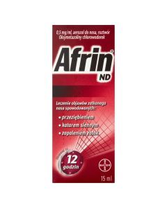 Afrin ND, 0,5 mg/ml, aerozol do nosa, 15 ml