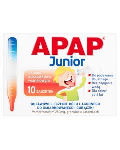 Apap Junior, 250 mg, granulat, 10 saszetek