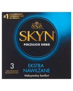 Skyn Ekstra Nawilżane, nielateksowe prezerwatywy, 3 szt.