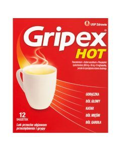 Gripex Hot, proszek do sporządzania roztworu doustnego, 12 saszetek