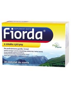 Fiorda, pastylki do ssania o smaku cytryny, 30 szt.