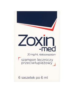 Zoxin-med, (20 mg/ml), szampon leczniczy przeciwłupieżowy, 6 ml, 6 saszetek