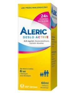 Aleric Deslo Active 0,5 mg/ml, syrop 60ml, na alergię i katar sienny dla dzieci