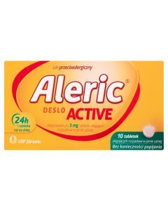 Aleric Deslo Active 5mg, 10 tabletek, na alergię i katar sienny