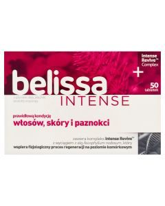 Belissa Intense, tabletki na włosy, skórę i paznokcie, 50 szt.