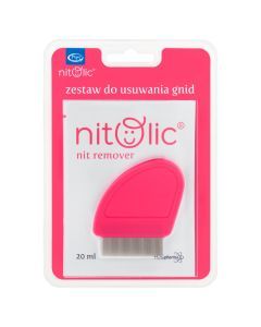 Pipi Nitolic, zestaw do usuwania gnid (20 ml saszetka+grzebień)