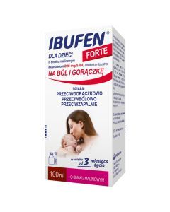 Ibufen dla dzieci FORTE o smaku malinowym, 200 mg/5 ml, zawiesina doustna, 100 ml