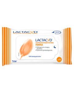 Lactacyd Femina, chusteczki do higieny intymnej, 15 szt.