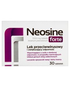 Neosine forte, 1000 mg, tabletki, Opakowanie leku to 30 tabletek w tekturowym pudełku.
