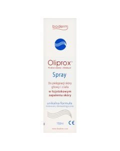 Oliprox, spray do pielęgnacji głowy i ciała w łojotokowym zapalenia skóry, 150 ml