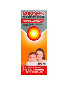 Nurofen dla dzieci Forte truskawkowy, 40 mg/ml, zawiesina doustna, 100 ml