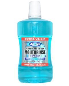 Active Soft Mint, płyn do płukania jamy ustnej z fluorem, bez alkoholu, 750 ml