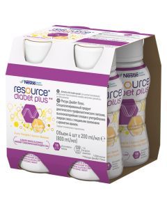 Resource Diabet Plus, dieta kompletna w płynie, smak waniliowy, 4 x 200 ml 