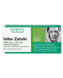 Infex Zatoki, 200 mg+30 mg, tabl.powl.,  24 szt